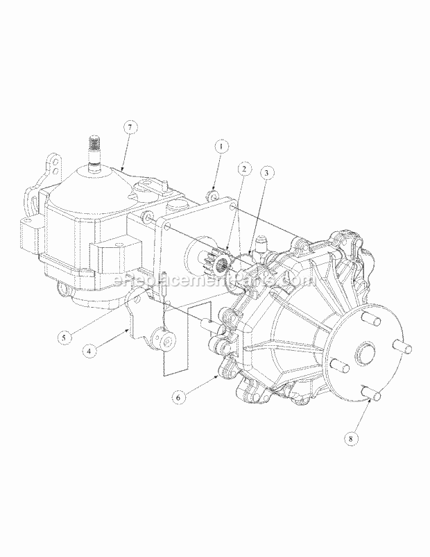 Assembly Pump Right Hand Diagram and Parts List for M54-KW 53AB5DBW150 Cub Cadet Sprayer